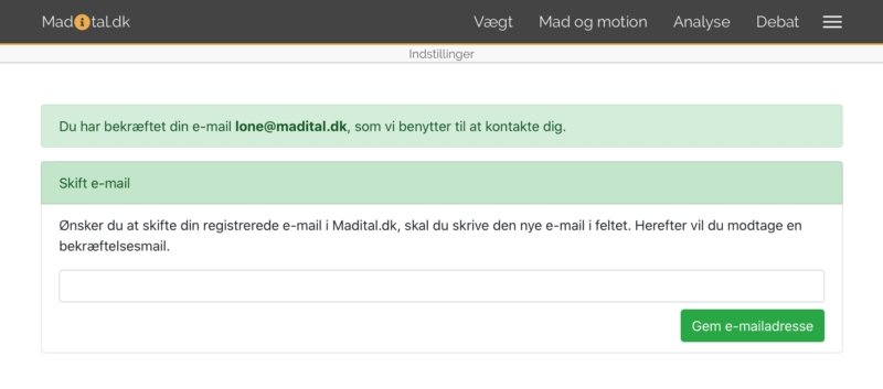 Skærmbillede: Sådan skifter du e-mail-adresse - Trin 1