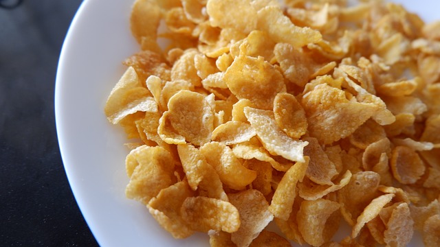 Billede af Cornflakes. Se antal kalorier i kalorietabellen herunder.