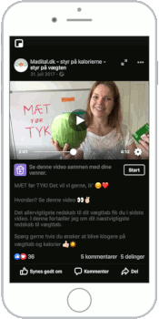 Lone forklarer kalorietæthed på Facebook.