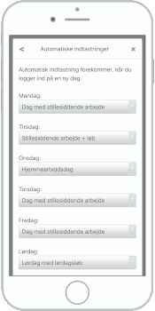 Eksempel på at Madital automatisk kan udfylde dine ugedage med motion.