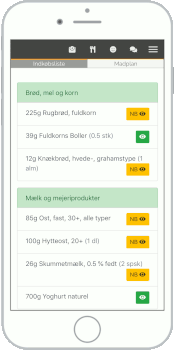 Brug indkøbslisten til din madplan.