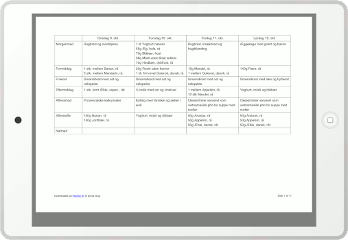 Download din madplan.