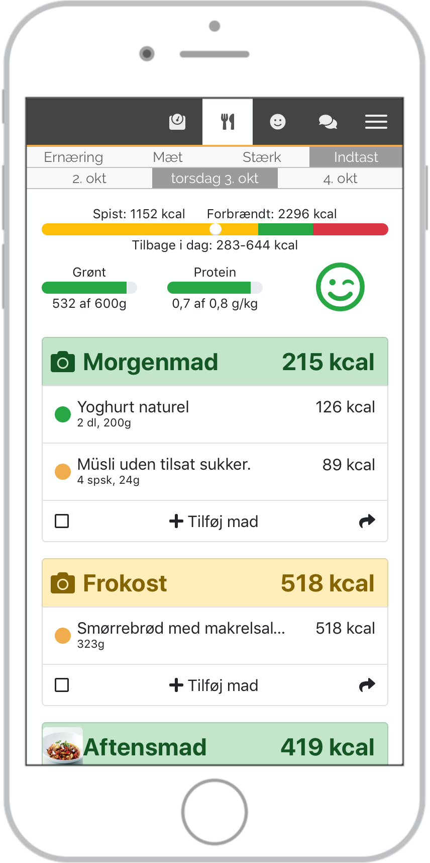 Skærmprint af Madital.dk - Styr på sundheden.
